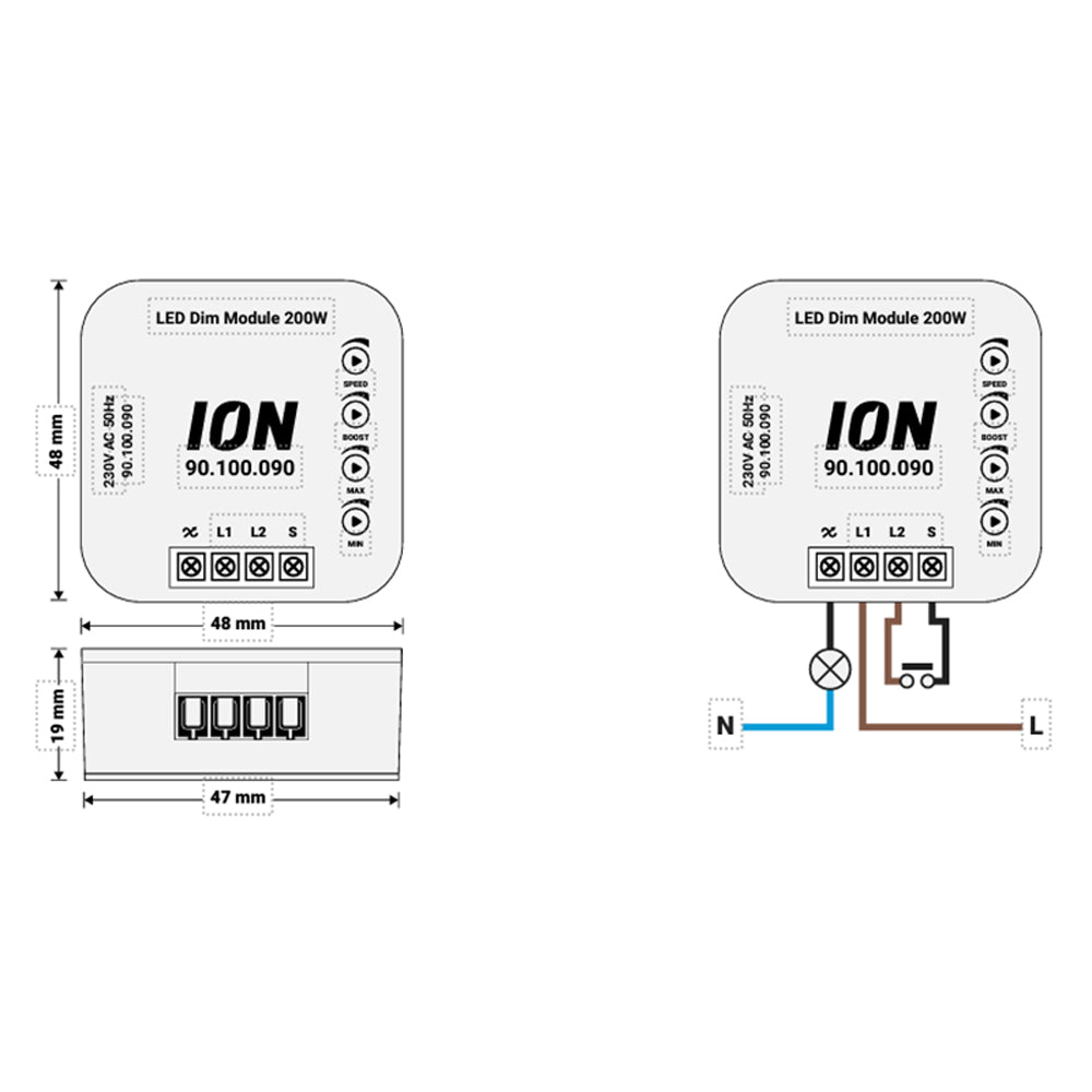 LED Dimmer Touch 200W pulse pressure dimmer ION