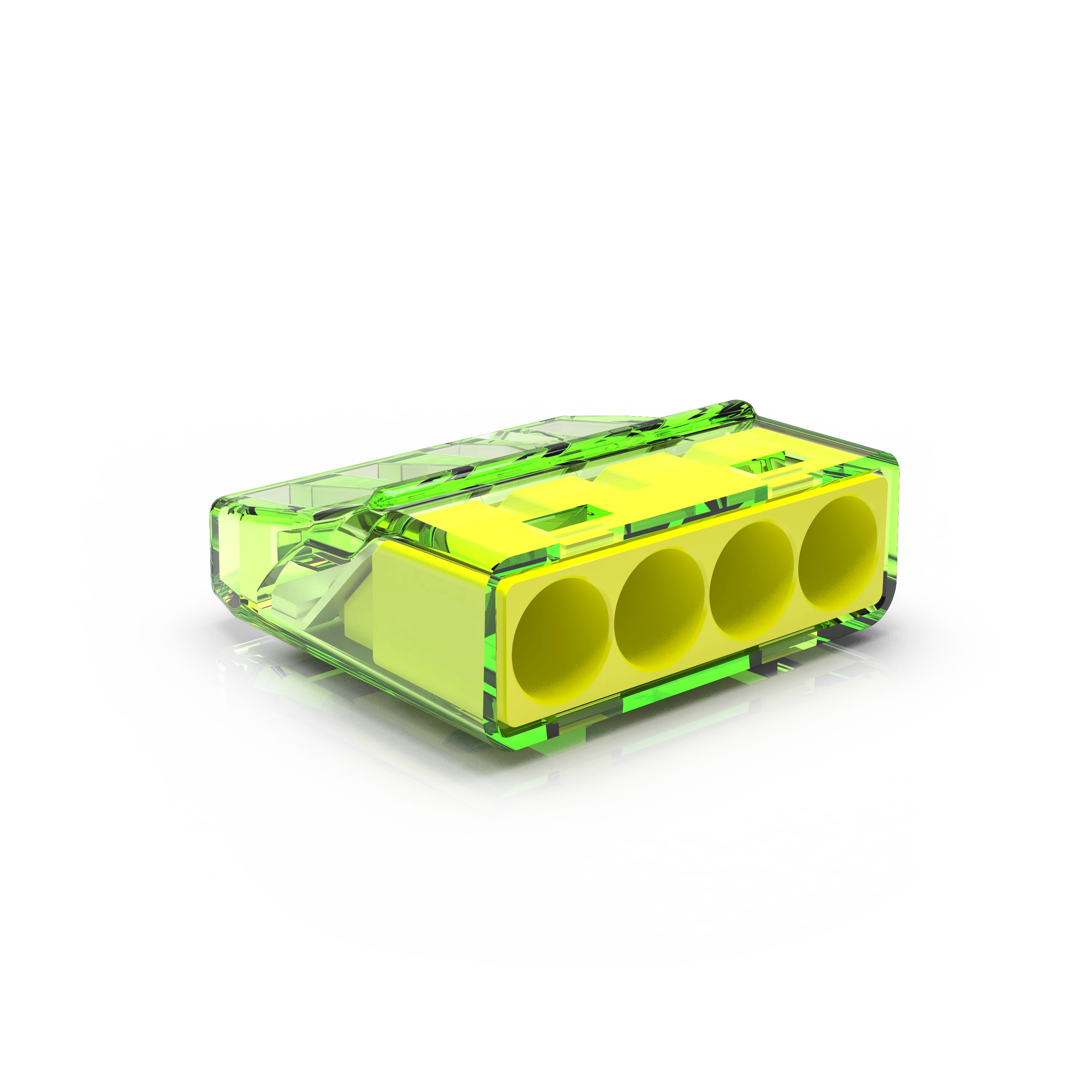 Transparante lasklem 4 voudig Conex (massief 0,5-2,5 mm²) Doos 75 stuks