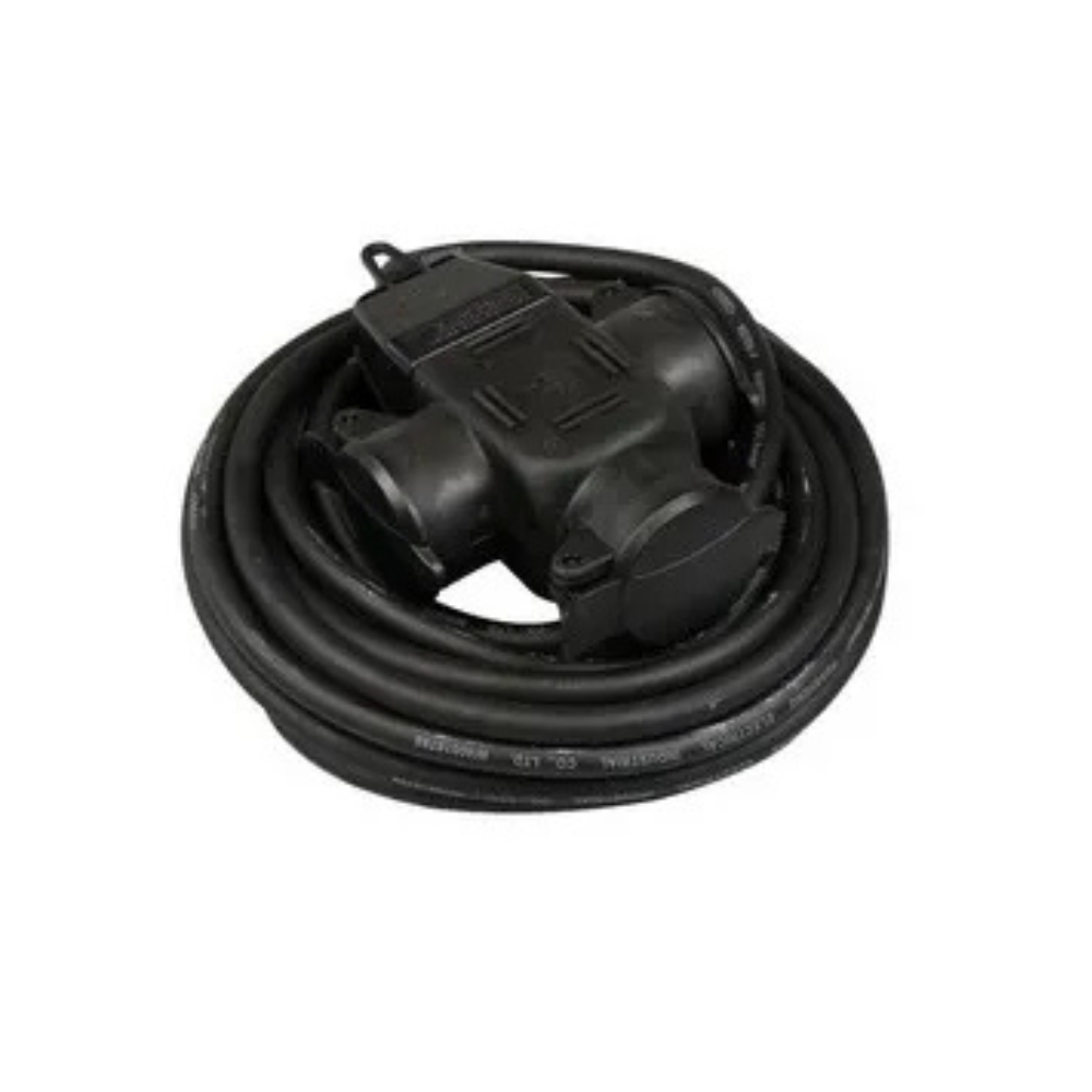 Verlengblok 3V + RA en klep 5 meter 3x1,5 H07RN-F zwart