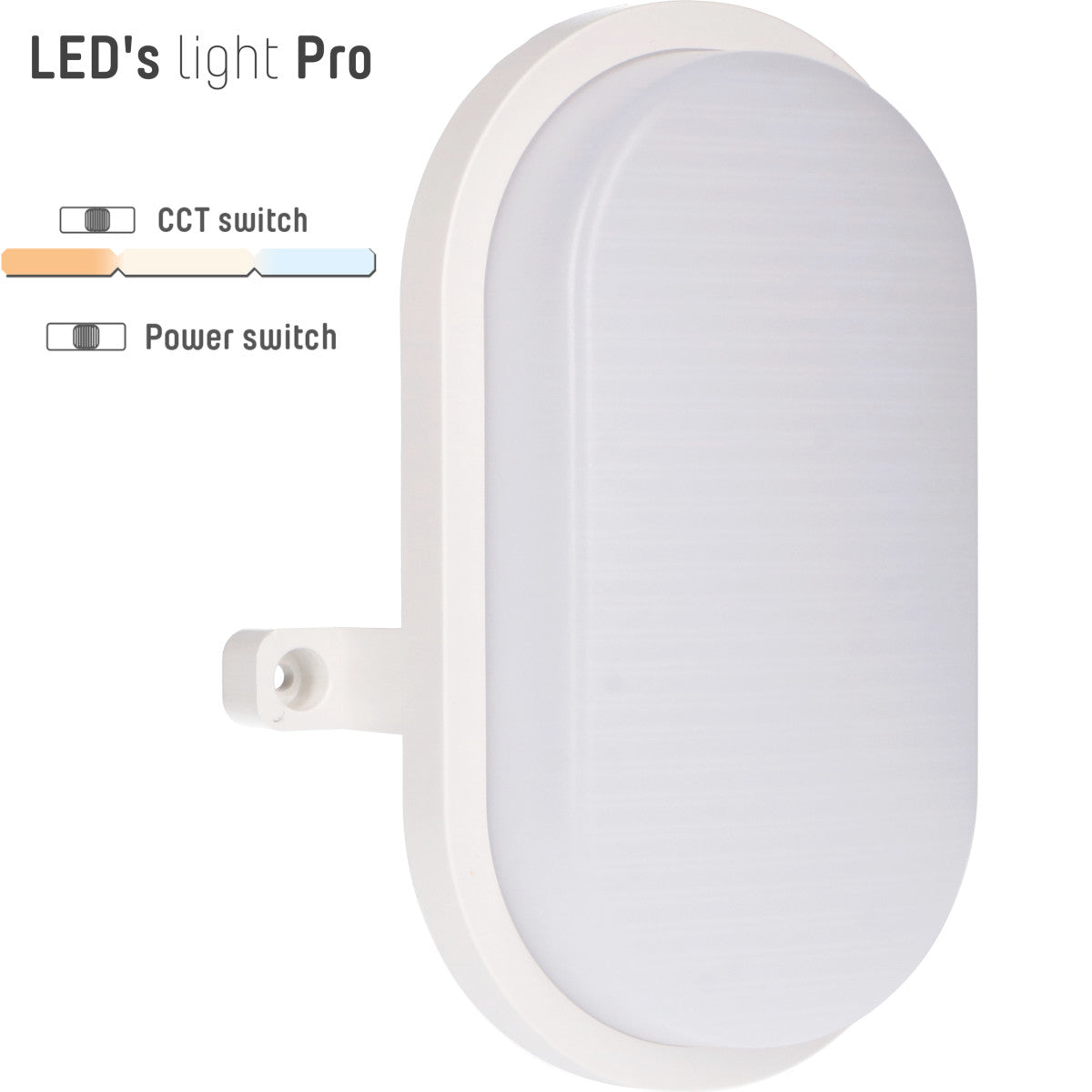 Wandarmatuur wit CCT en wattage switch