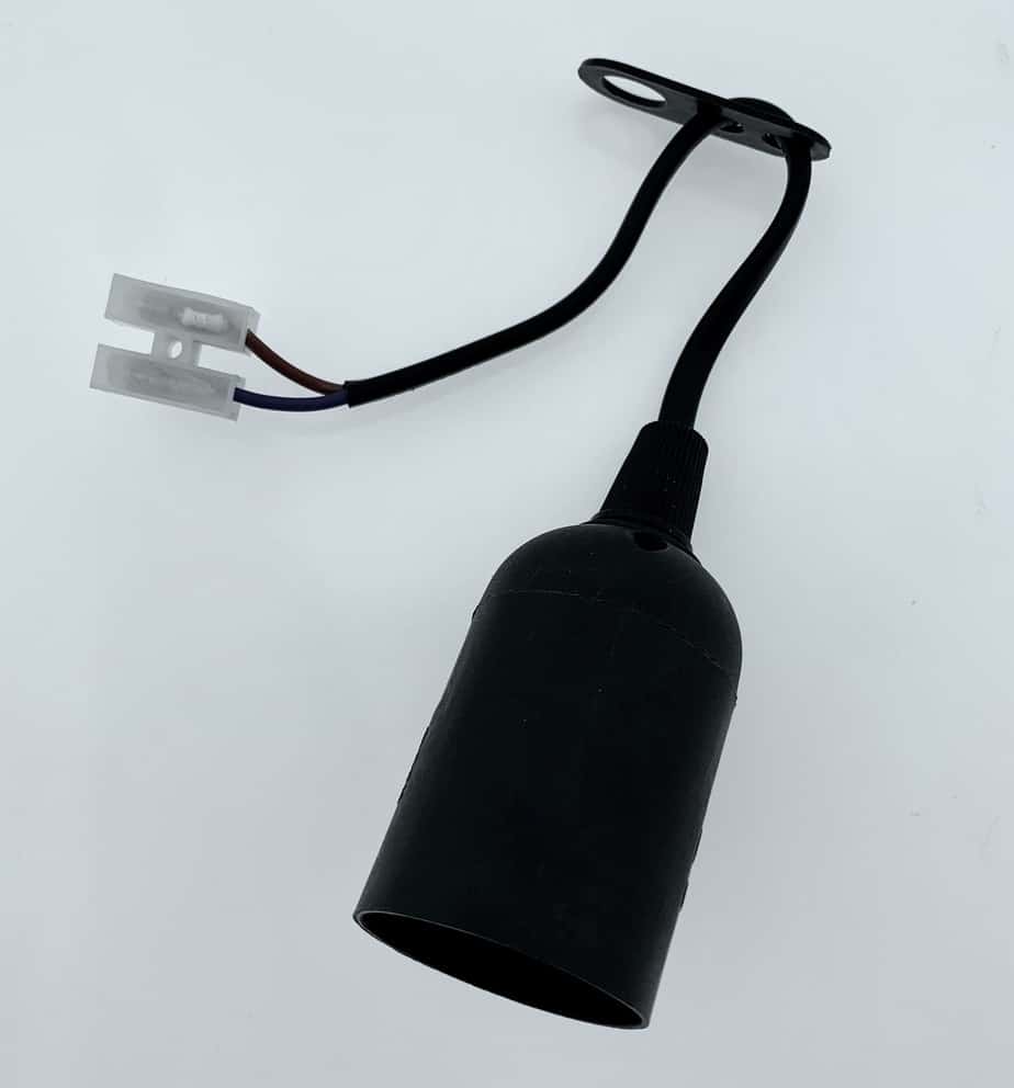 verhuisfitting E27 zwart met kroonsteen