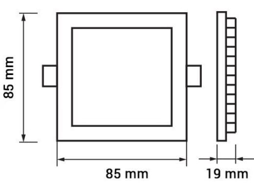 3 watt vierkante downlighter