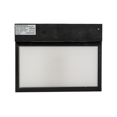 NV exit sign black_front_blanc_ION INDUSTRIES