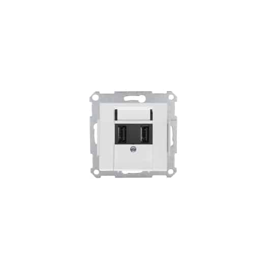 USB laadstopcontact OPUS 55 twee laadpunten inclusief afdekplaat