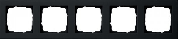 GIRA E2 afdekraam 5-voudig mat zwart