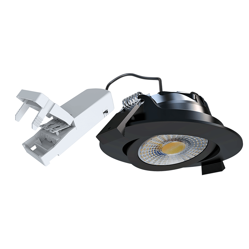 LED Inbouwspot IP65 zwart 6W CCT rond dimbaar