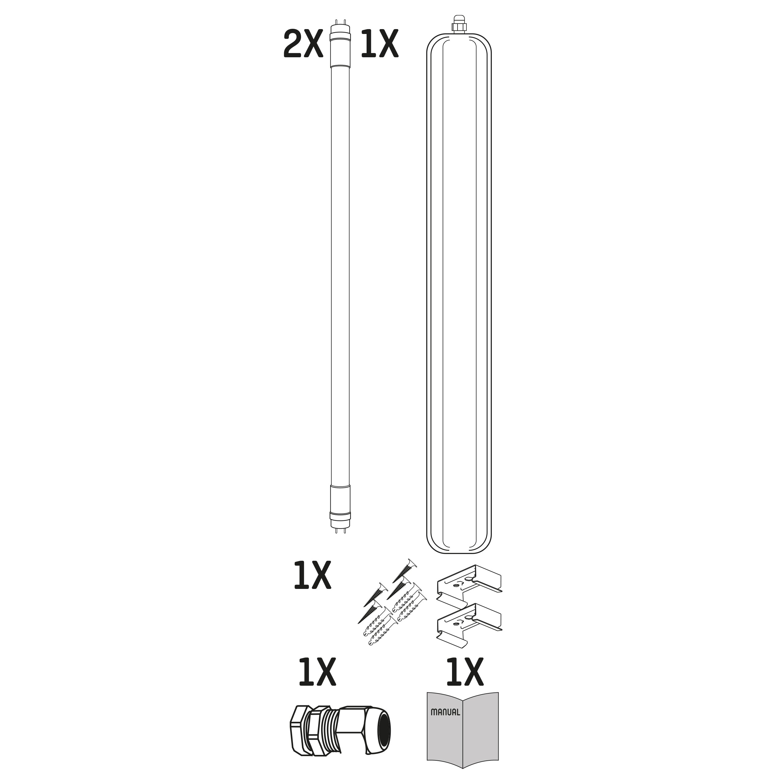 LED TL-armatuur met buizen IP65 IK08 120cm 4000K 4200lm