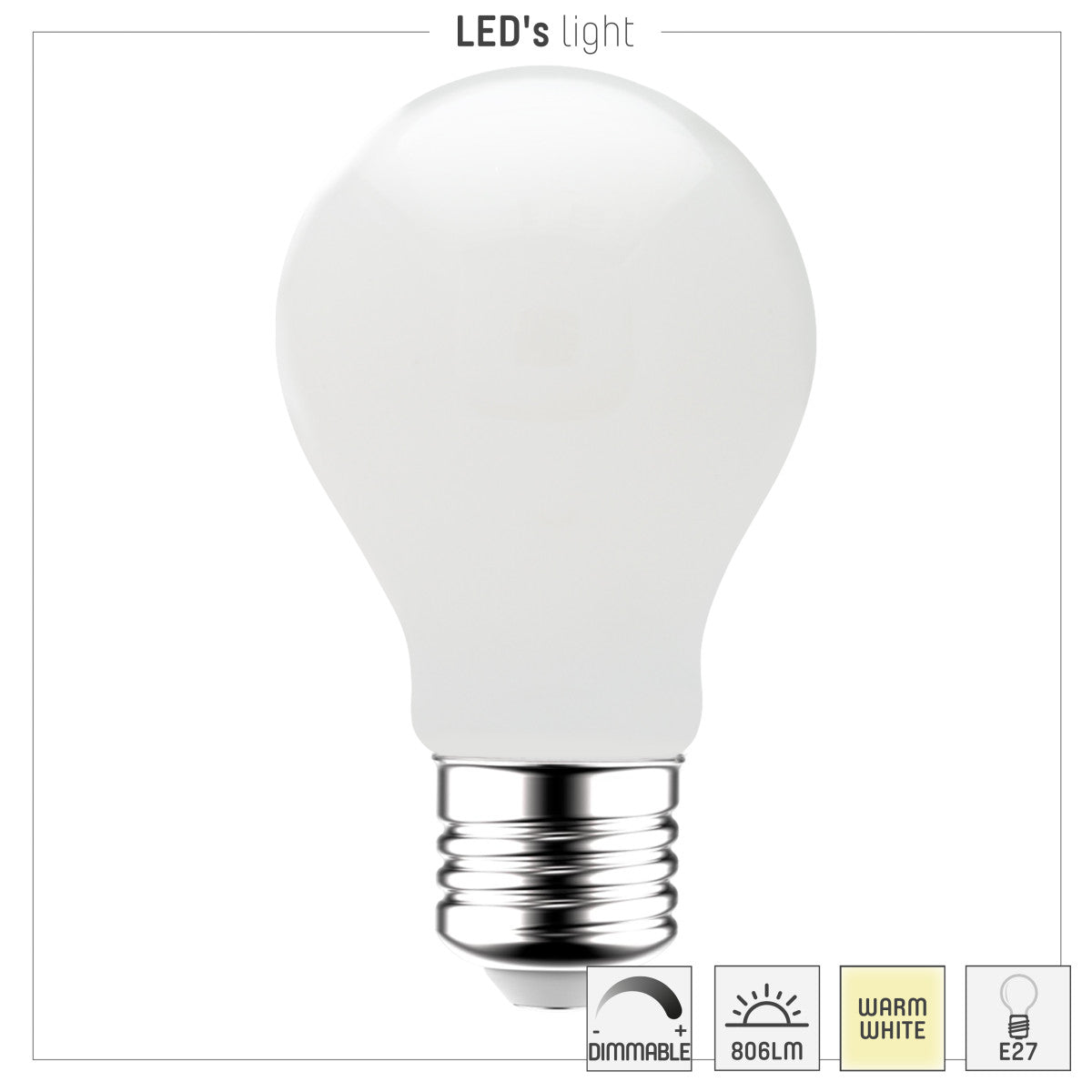 LED filament bulb A60 800lm E27 6W 2700K