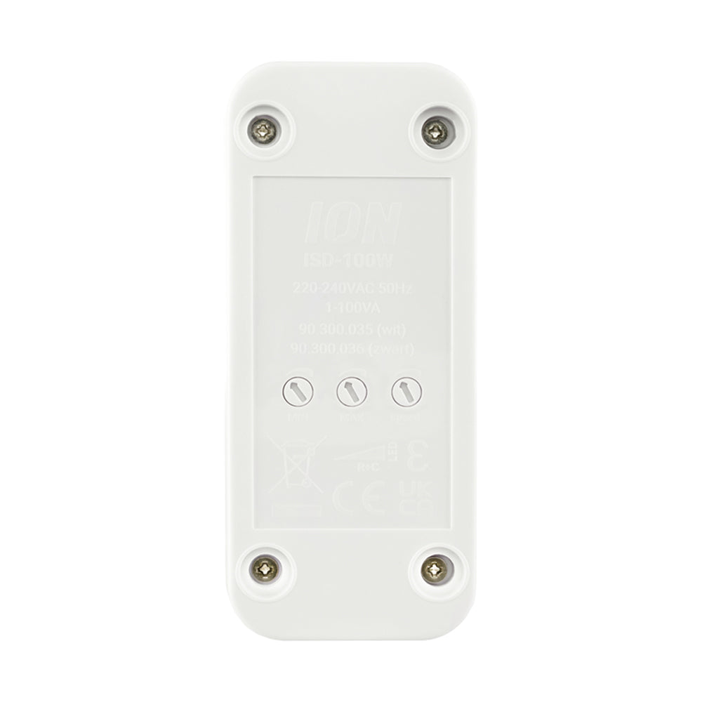 LED snoerdimmer wit 0,3-75 W iON Industries 83x35x18 mm RAL 9016