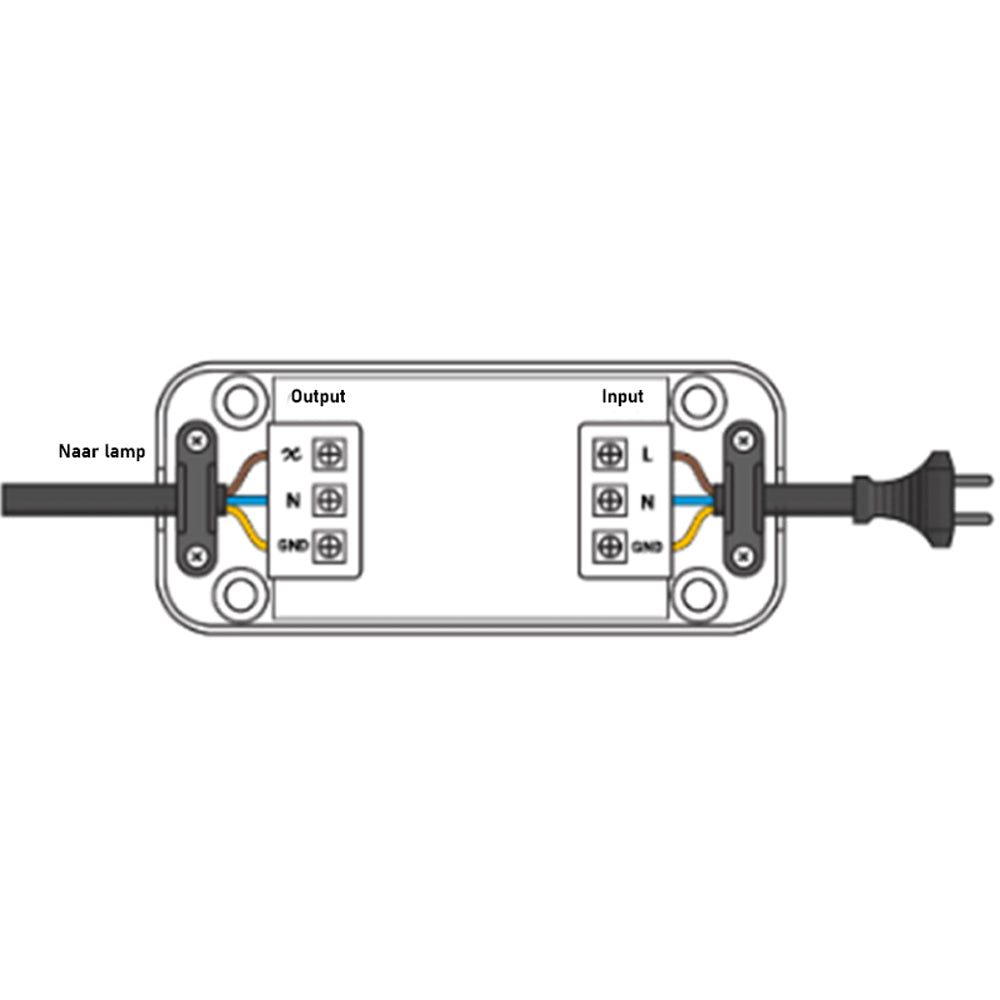 LED snoerdimmer wit 0,3-75 W iON Industries 83x35x18 mm RAL 9016