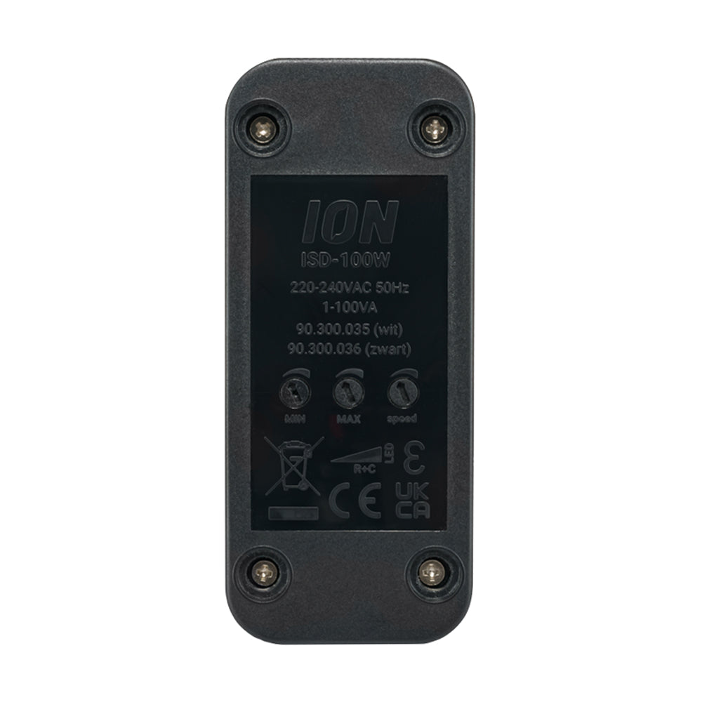LED snoerdimmer zwart 0,3 75 W iON industries 83x35x18 mm RAL 9017