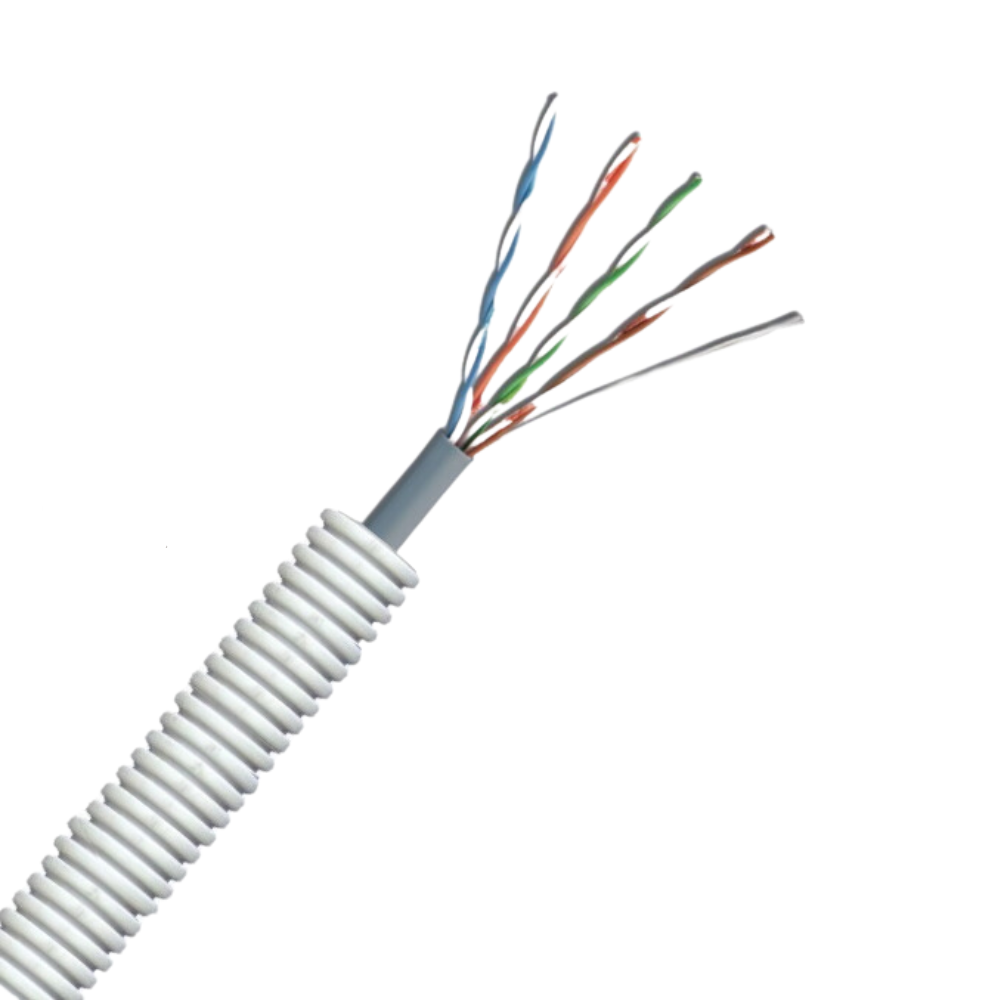 Voorbedrade buis 16 mm UTP CAT 5E 4x2xAWG24/1 rol 100 meter