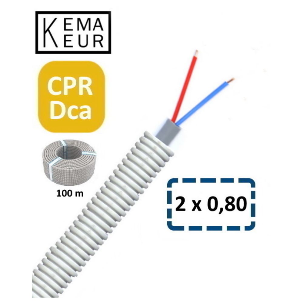 Pre-wired tube 16 mm 1 x 2.5 BR 2 x 1.5 ZW/GR roll 100 meters