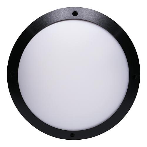 Wand- en plafondlamp rond, IP66, zwart met 2 afdekkingen e27 fitting EGB