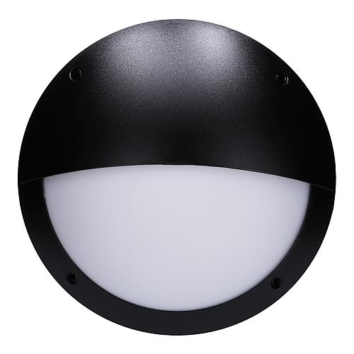 Wand- en plafondlamp rond, IP66, zwart met 2 afdekkingen e27 fitting EGB