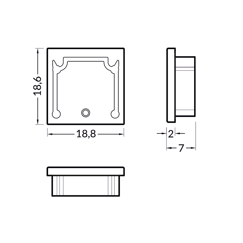 eind en begin kapjes voor LED strip profiel zwart, wit of zilver 16mm