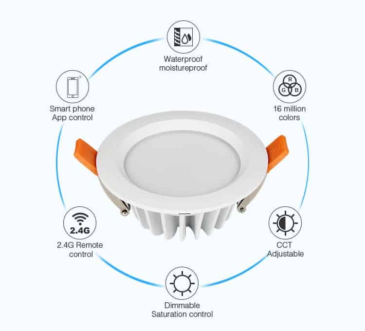 Milight downlighter 6W RGB+CCT IP54