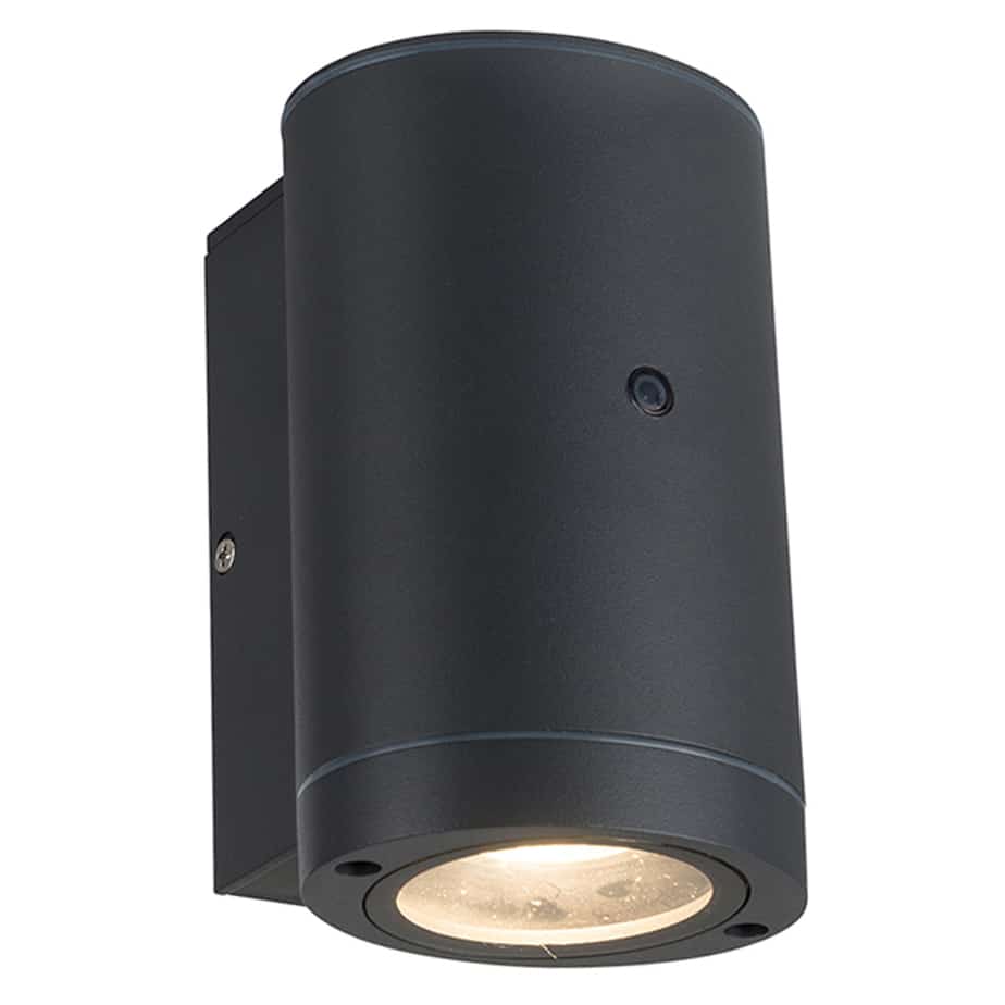 1000681 Led buitenlamp Kingston ovaal antraciet downlighter met sensor IP44