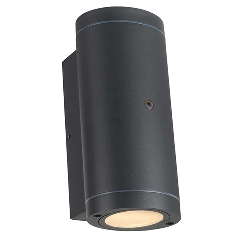 1000682 Led buitenlamp Kendal ovaal antraciet up en downlighter met sensor IP44