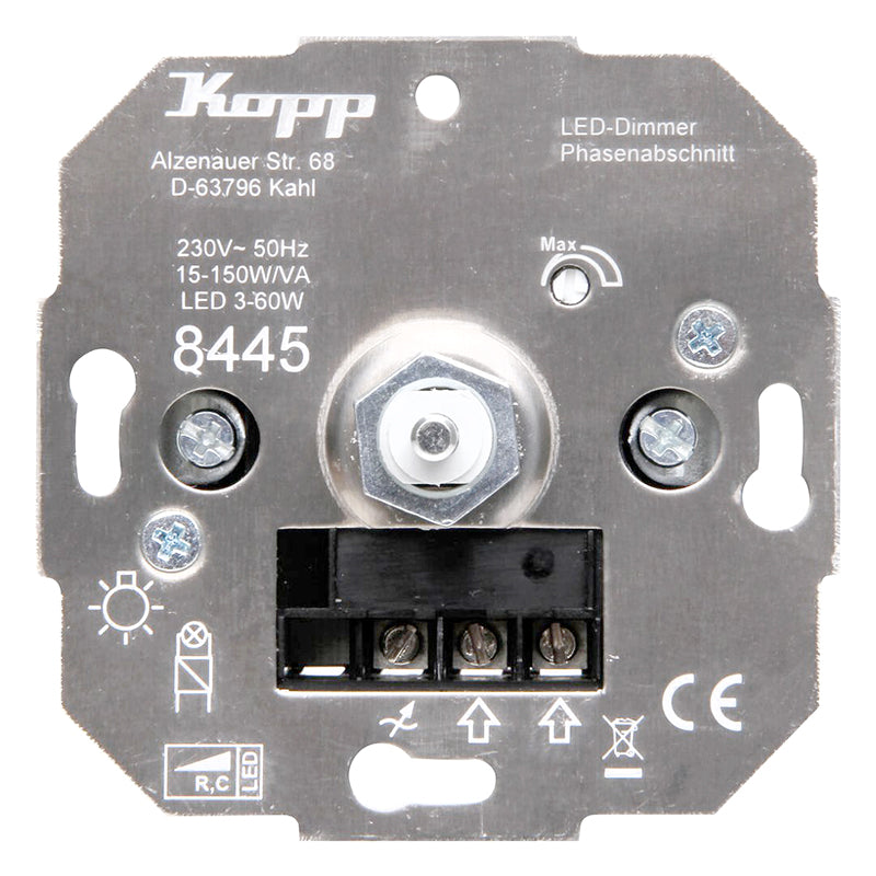 Kopp draai-drukdimmer 15-150W LED 3-50W 844500001