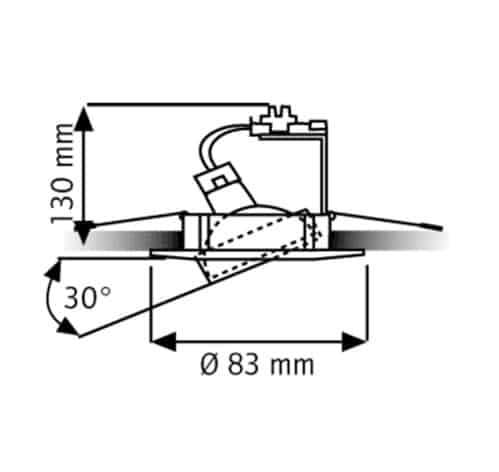 DELUNA® Aluminium-inbouwspot BAJONETT kantelbaar zwart 2