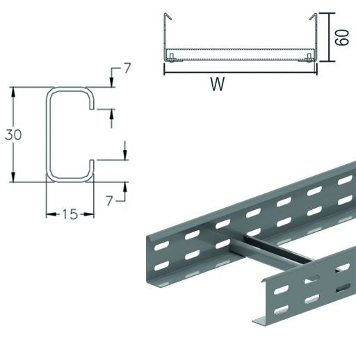 Kabelladder 200mm Vergokan