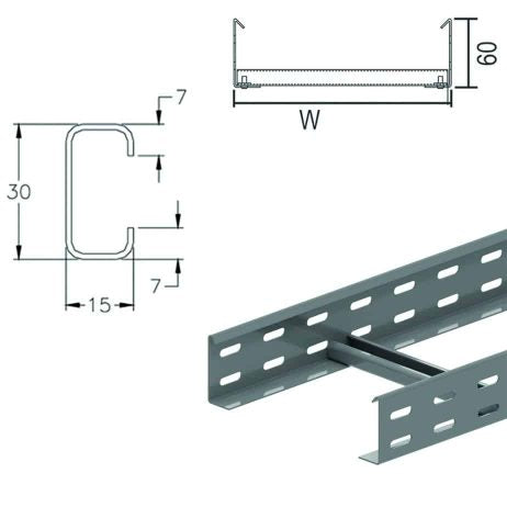 Kabelladder 400mm Vergokan