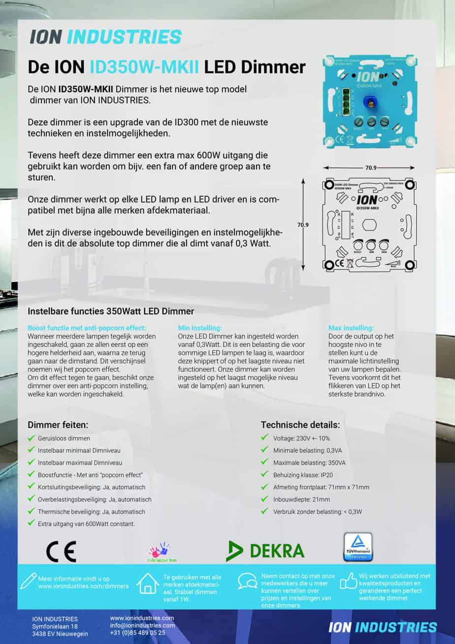 LED Dimmer 350W-MKII Factsheet