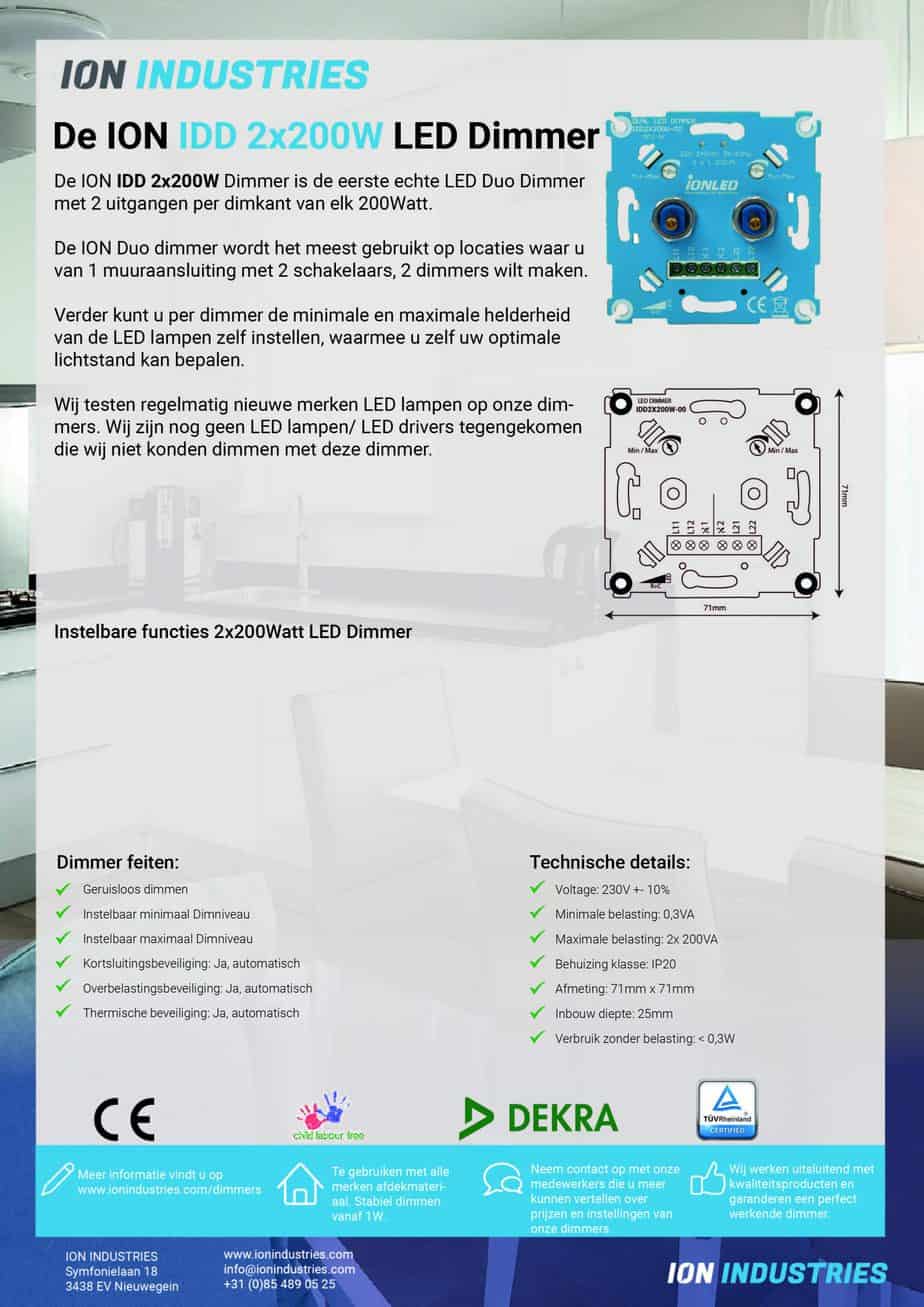 LED Dimmer Duo 2x200W (IDD 2x200W) Factsheet