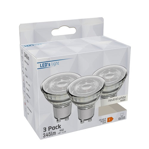 LED-spot GU10 neutraal wit 4000K (3-pack)