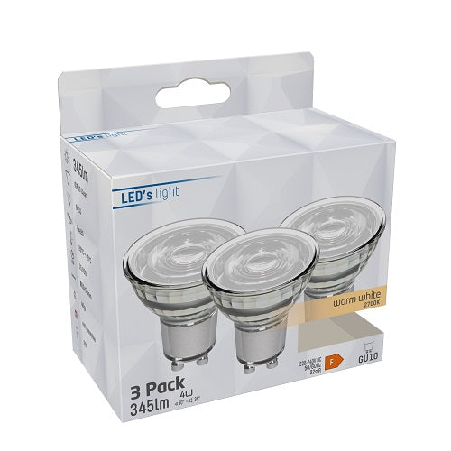 LED-spot GU10 warm-wit 2700K 4W (3-pack)