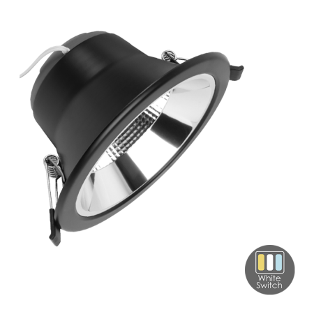 Led downlight zwart reflector 12W 145mm IP22 dimbaar CCT zaagmaat 120mm