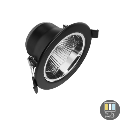 Led downlighter zwart reflector 10W 113mm IP22 dimbaar CCT zaagmaat 90mm