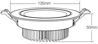 Milight downlighter 9W RGB+CCT maten