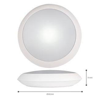 Plafondlamp 15W 2050lm CCT IP66 met sensor.