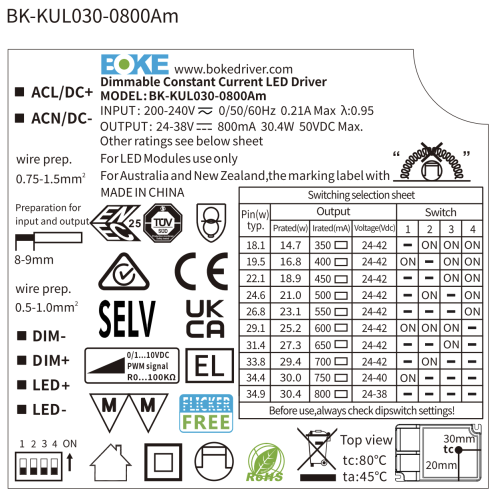 Boke 1-10V Led driver