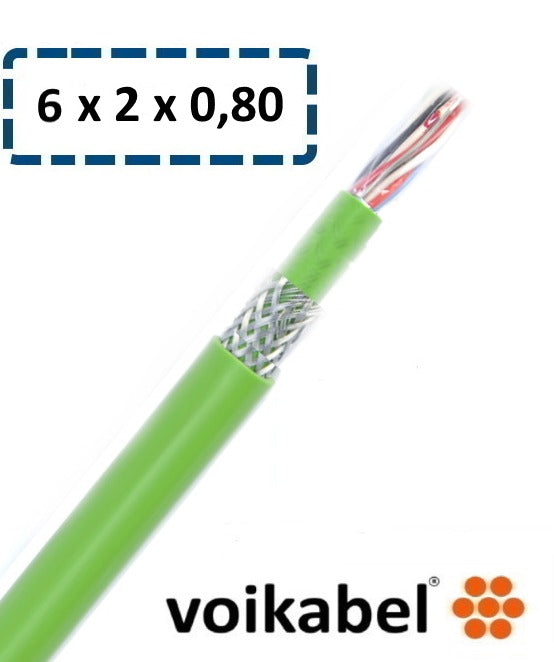 Signaal-grondkabel 6x2x0,8