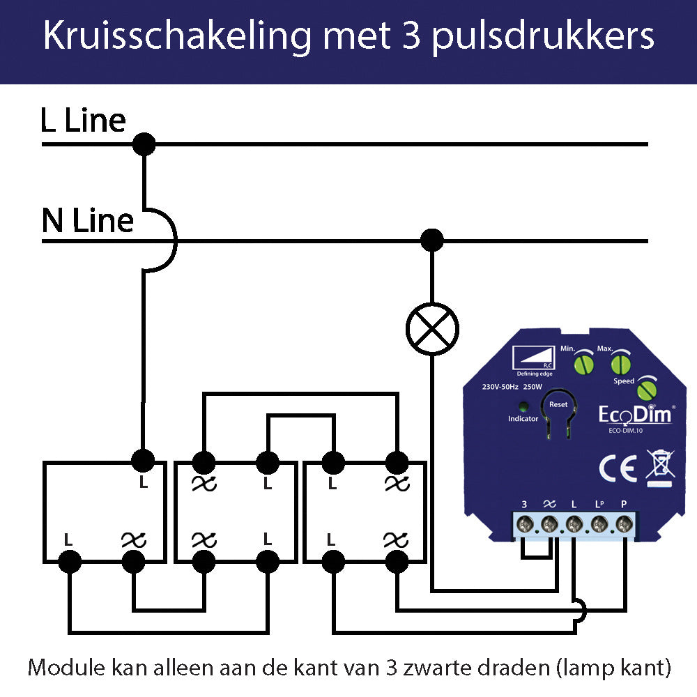 Universele Led dimmer module ECO-DIM.10 zigbee 3 pulsdrukkers