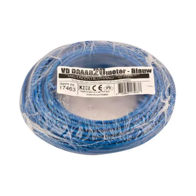 VD 2.5mm blauw Installatiedraad 20m