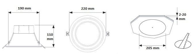 LED downlight met snoer