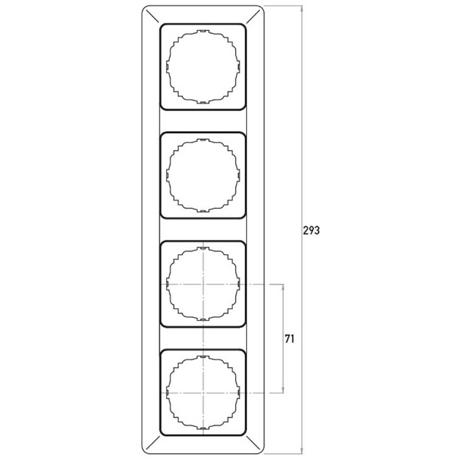 Kopp afdekraam 4-voudig HK02 Milano arctic wit 305913001