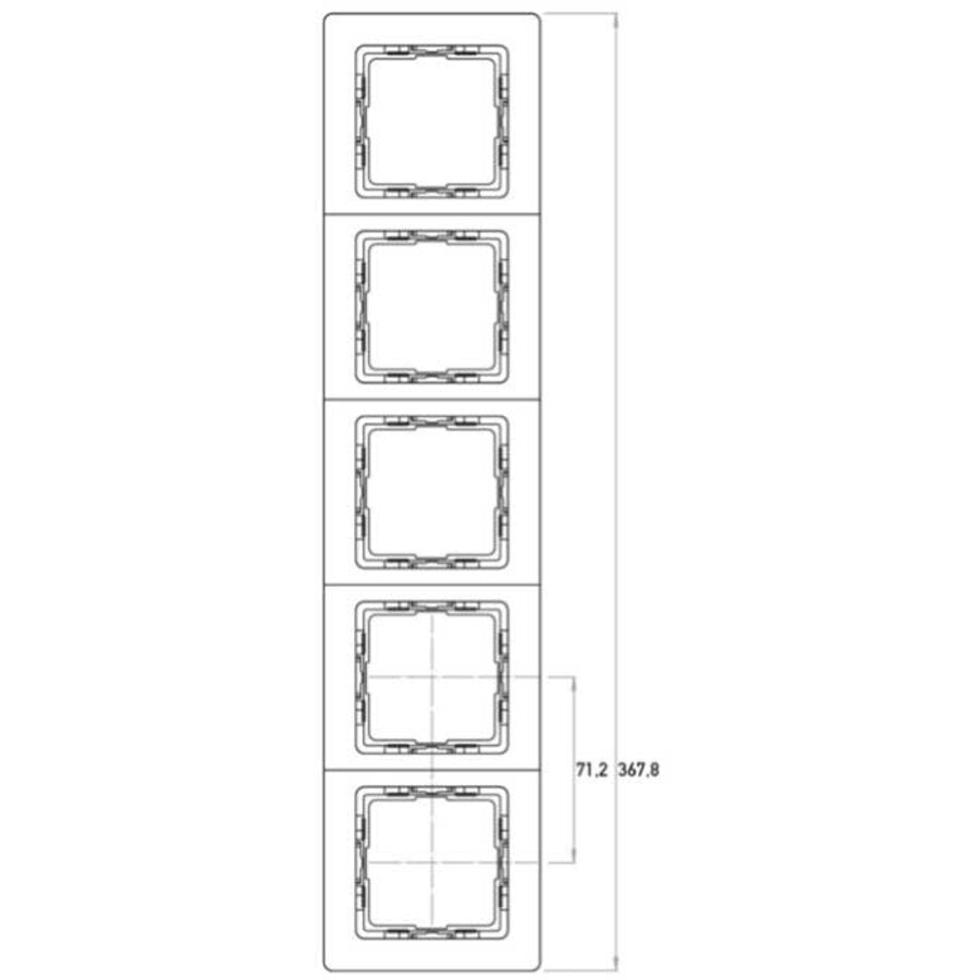 Kopp HK05 - Afdekraam 5-voudig zowel verticaal als horizontaal te plaatsen mat-zwart 308350001