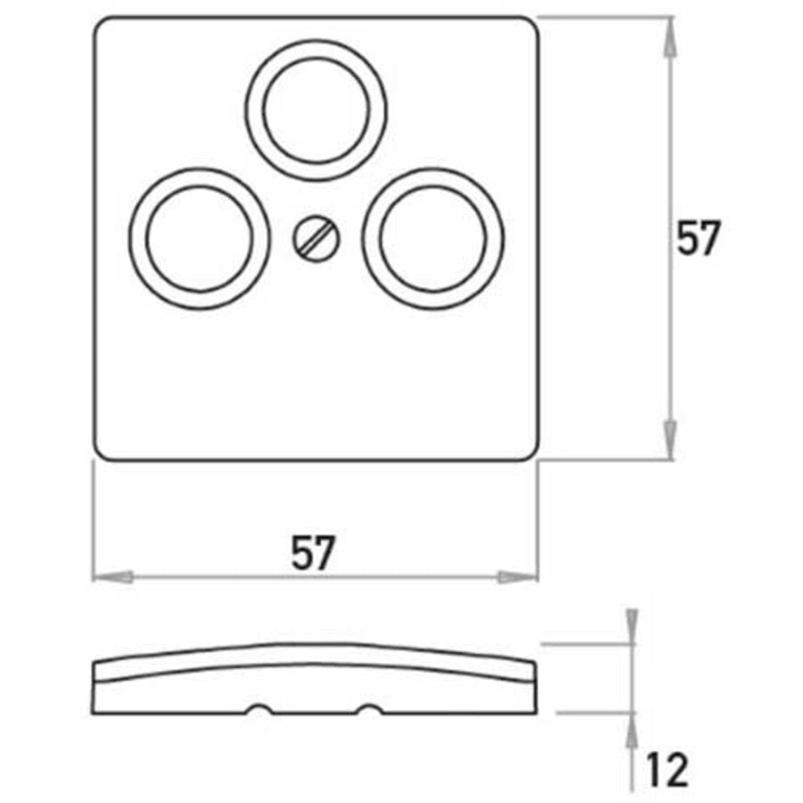 Kopp centraalplaat antenne - COAX wandcontactdoos HK05 Paris zwart mat 335050000