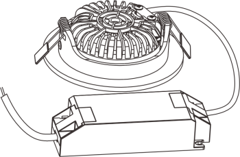 pentekening inbouwsspot Ecodim rond